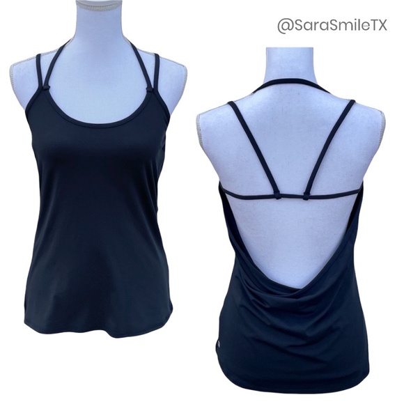 Fabletics Tops - NWOT {FABLETICS} Black ‘Miri’ Strappy Open Back Athletic Workout Tank Top